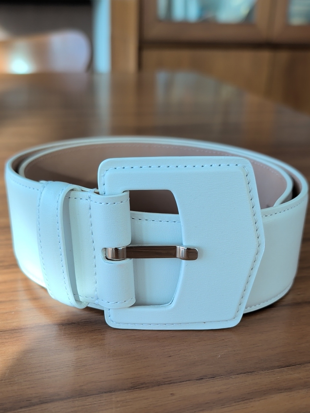 Alaia soft White Leather Wide Belt with Square Buckle - NWT, Never Worn